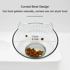 Tilted cat bowl set for food and water, high-footed bowl for puppies