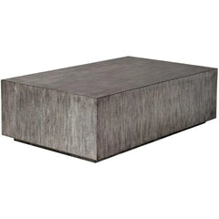 52" Modern Coffee Table – Contemporary Wooden Centerpiece with Warm Metallic Gray Finish