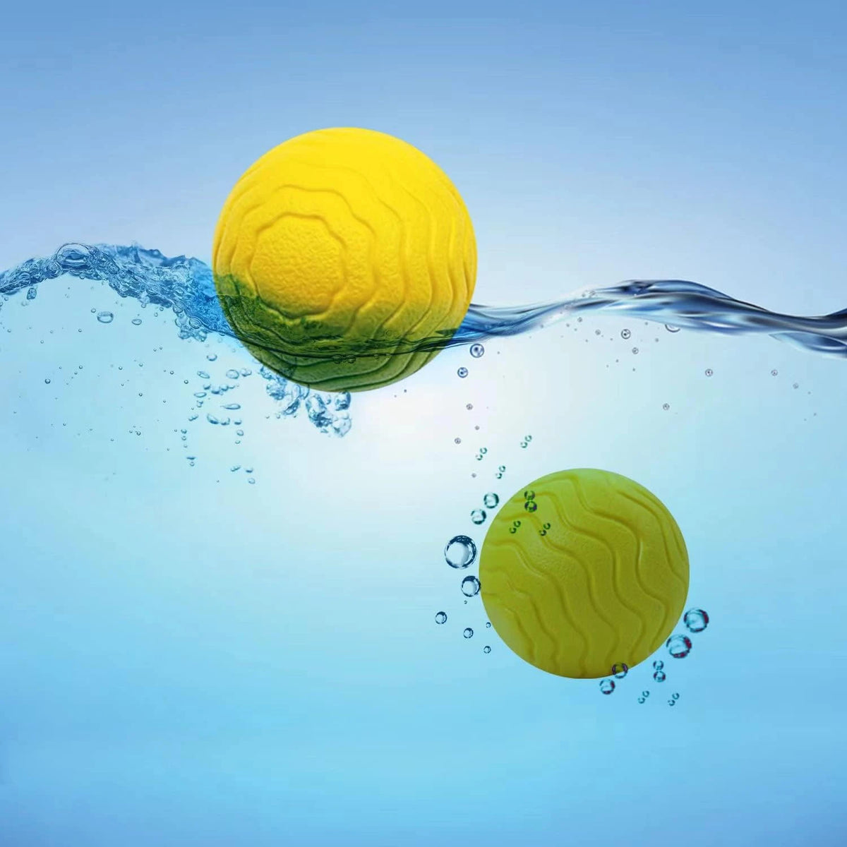 Tough and Durable Large Dog Balls - Set of 2 Indestructible Tennis Balls for Aggressive Chewers, Interactive Water Toy Ball for