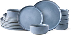 Dinnerware Sets for 4,Round Reactive Glaze Ceramic Plates and Bowls Set,Highly Chip and Crack Resistant | Dishwasher Dishes