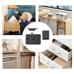 Electronic Lock for Drawer Wardrobe Lock Child Safety Electric Door Lock Sturdy Baby Proofing Drawer Cupboard Lock No Drill for