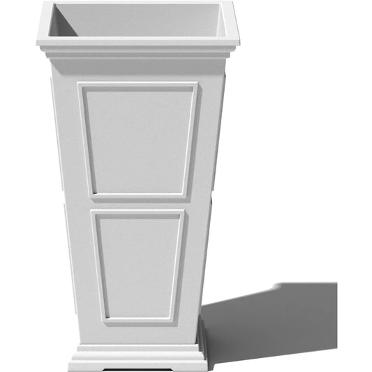 Tall Plastic Planter - Large Outdoor Planter for Front Porch | Crack Resistant All-Weather Use | Classic Estate Design