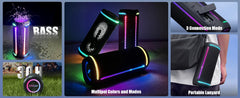 Ortizan Bluetooth Speaker Bluetooth 5.3 Portable Music Box IPX7 Bluetooth Box with TWS Stereo RGB Lights 30Hrs Playback TF Slot