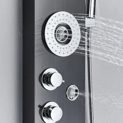 LED Shower Panel Tower System Rain Waterfall Shower Column With SPA Massage Temperature Screen athtub Water Mixer Tap Faucet Set