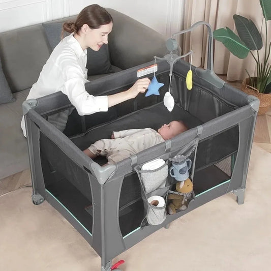 pack n play,Portable Playard Bassinet Bedside Sleeper for Newborn to Toddler,Baby Crib w/Carry Bag Nursery Center