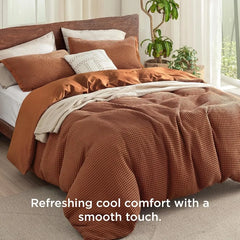 Cotton Duvet Cover King - 100% Cotton Waffle Weave Coconut White Duvet Cover King Size, GentleSoft™ and Breathable Bedding Set