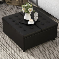 Bench, Storage Ottoman, Coffee Table, Lift Top Tufted Storage Ottoman for Living Room, Bench