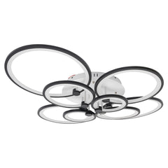 Modern LED Ceiling Light Fixture with Remote Control, Clear Acrylic Shade, Semi Flush Mount Ceiling Light Chandelier 8 Head