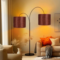 Large Lampshades Set of 2 Drum Lamp Shades 15" Top X 15" Bottom X 12" High, Large Lamp Shade Spider Fitter Brown Lampshades