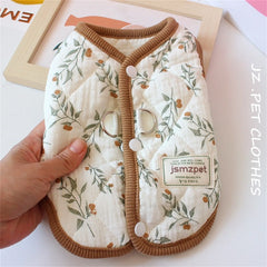 Cute Winter Warm  Pet Dog Clothes Vest Cute  Printed Coat Clothes Teddy Bear Clothing Dog Clothes With Velvet Jacket ropa gato