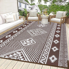 Outdoor Rug 5'x7' Outdoor Plastic Straw Rug Waterproof Patio Mat Camping Rug Reversible RV Mat Outdoor Area Rugs