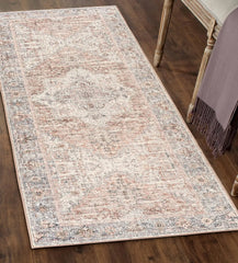 Machine Washable Area Rug Runner - Living Room Bedroom Bathroom Kitchen Entryway Office - Padded Low Pile Stain Resistant Premiu