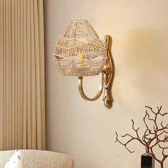 1Pc Woven Rattan Pendant Lamp Chandelier Cover Hemp Rope Lampshade Wicker Pendant Light Shade for Livingroom