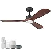 52 "Smart Low Profile ceiling Fans with Lights Remote,Quiet DC Motor,Outdoor Indoor Flush Mount Fan,Control WIFIAle