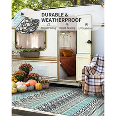 Outdoor Rug Carpet Waterproof-Patio Rug Mat 5x8 Reversible RV Camping Rug Picnic Mat Plastic Straw Outside