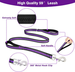 Pet Harness Collar and Leash Set All-in-one Reflective Dog Harness No Pull with Adjustable Buckles for Puppies Small Medium