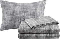 King Comforter Set, Bed in a Bag King, Watercolor Print Coastal Comforter & Chambray Cotton Sheet Set, All Season Bedding Set