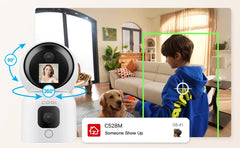 360° Smart Home Security Camera PTZ Auto Tracking Baby Monitor AI Panoramic HD Night Vision Indoor WiFi Surveillance Camera