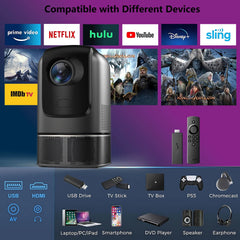 Projector Android Native 1080p Support 4K with Built in Stand with WiFi and Bluetooth