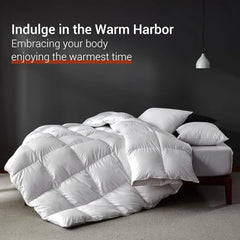 White Goose Feathers Down Comforter King Size,Premium All Season Duvet Insert,750 Fill 1200TC Power Hotel Style Bedding