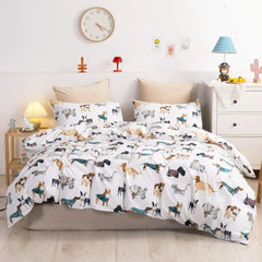 Twin Duvet Cover Kids 100% Cotton Butterfly White for Cute Bedding Set 3Pcs Ultra Soft Breathable Patterned Cartoon Comforter
