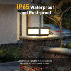 Solar Post Lights Outdoor Waterproof, Porch Fence Cap Aluminum Deck Lamp for Flat Garden Decor with IP54 Waterproof E26 Bulb