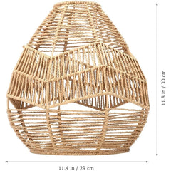 1Pc Woven Rattan Pendant Lamp Chandelier Cover Hemp Rope Lampshade Wicker Pendant Light Shade for Livingroom