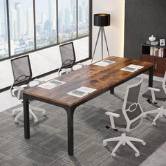 6.5FT Conference Table, 78.7 Inche Rectangle Meeting Seminar Table, Large Business Tables for 6-8 People