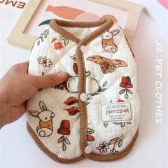 Cute Winter Warm  Pet Dog Clothes Vest Cute  Printed Coat Clothes Teddy Bear Clothing Dog Clothes With Velvet Jacket ropa gato