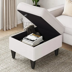 Convertible Sectional Sofa Couch L-Shaped Couch with Storage Ottoman, Beige Couches for Living Room, 3-Seat Sectional Sofas