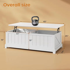 Lift Top Coffee Table for Living Room,Coffee Tables with Large Storage & Fence Design, Coffee Table Lifting top for Living Room