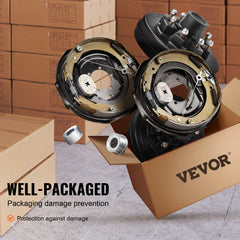 SucceBuy Trailer Hub Drum Kits Self-Adjusting Trailer Brake Assembly for 7000 lbs Axle Backing Plates Brake System Part Replace