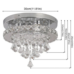 Crystal Chandelier Chrome Ceiling Lamps Led Flush Mount Stainless Steel Fixture Aisle Light Lustre Dining Room Living Room Decor