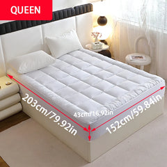1 Pc Twin Full Queen King 350gsm White Quilted Thin Mattress Pad With 43cm Bed Skirt Protector Cover