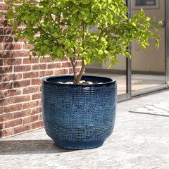 Ceramic Planters, Large Outdoor Indoor Plant Pots with Drainage Hole and Rubber Plug,