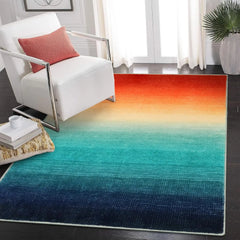 Modern Ombre Washable 4x6 Rug, Light Pink Rugs for Girls Bedroom, Soft Non-Slip Nursery Area Rug, Contemporary Non-Shed Kids