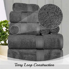 Egyptian Cotton Pile Bath Towel Set of 2, Ultra Soft Luxury Towels, Thick Plush Essentials, Absorbent Heavyweight, Guest Bath