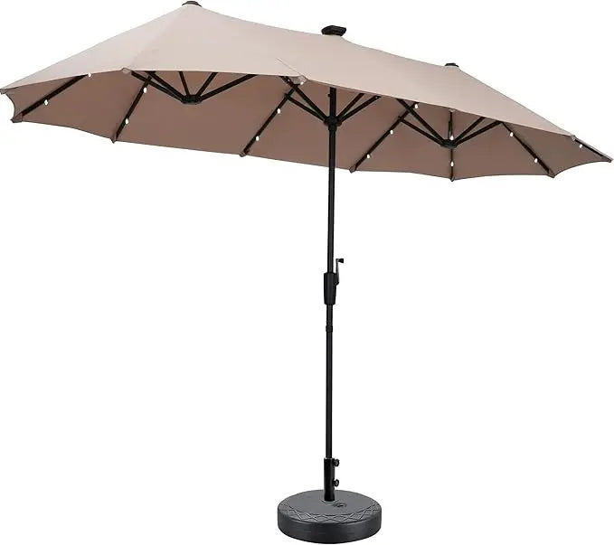 13Ft Large Patio Umbrella With Base Outdoor Double-Sided Market Extra Large Table Umbrella Outdoor Patio Easy Crank for Yard