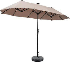 13Ft Large Patio Umbrella With Base Outdoor Double-Sided Market Extra Large Table Umbrella Outdoor Patio Easy Crank for Yard