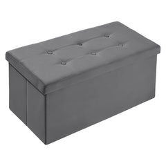 30 Inches Folding Storage Ottoman Bench Ottoman With Storage FootStool For Bedroom Living Room Holds Up To 570 Lb