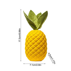 Squeaky Pineapple Dog Toy Natural Rubber Squeaky Indestructible Dog Chew Toys Tough Dog Puzzle Toys Treat Dispensing For Small
