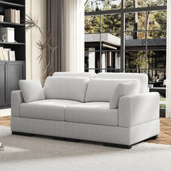 Corduroy Sofa Couch with  Pillows, Seat Convertible U Shaped Sofa Couch with Storage and Chaise for small Apartments