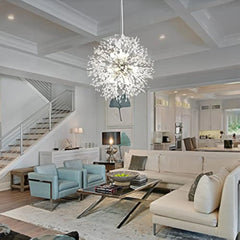 19.9 Chrome Modern Crystal Chandeliers Firework, Bubble Chandelier Lighting for Bathroom Dining Room Bedroom Kitchen Island Liv