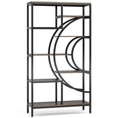 Tribesigns Bookshelf Industrial 5 Tier Etagere Bookcase, Freestanding Tall Bookshelves Display Shelf Storage Organizer