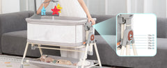 Baby Bassinet, Rocking Bassinet for Baby, 3 in 1 Bassinets Bedside Sleeper with Musical Toys, Bedside Bassinet for Baby