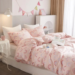 Twin Duvet Cover Kids 100% Cotton Butterfly White for Cute Bedding Set 3Pcs Ultra Soft Breathable Patterned Cartoon Comforter
