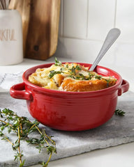 Ceramic French Onion Soup Bowls 28 Ounces for Soup, Cereal, Chilli, Beef Stew, Stackable Serving Bowls SetSet of 4, White