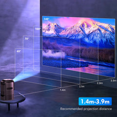Projector Android Native 1080p Support 4K with Built in Stand with WiFi and Bluetooth