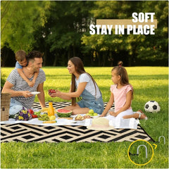 Outdoor Rug Waterproof 8x10 Ft, Foldable Outdoor Plastic Straw Rug, UV Reversible Patio Rug Decor