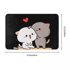 Soft Peach and Goma Flannel Doormat Decoration for Living Room, Kitchen, Bedroom, and Balcony - Bubu and Dudu Rugs, Floor Mat wi